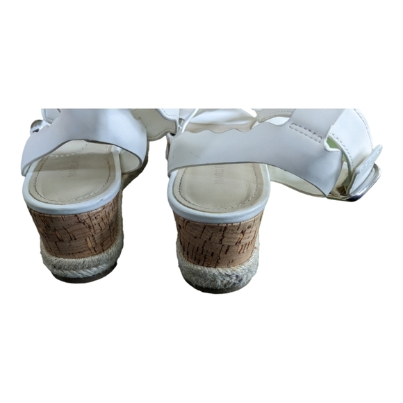Marc Fisher Multi-Strap Studded Cork Espadrille Wedge Sandal, 6.5,GUC - Picture 5 of 9